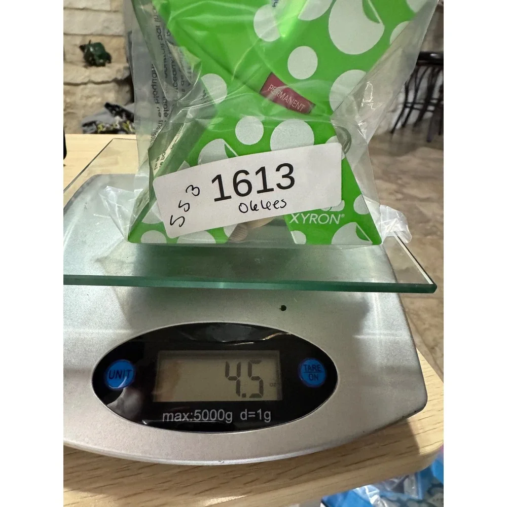 Xyron 150 X Sticker Maker Machine Lime Green Polka Dot Permanent Adhesive 1.5in